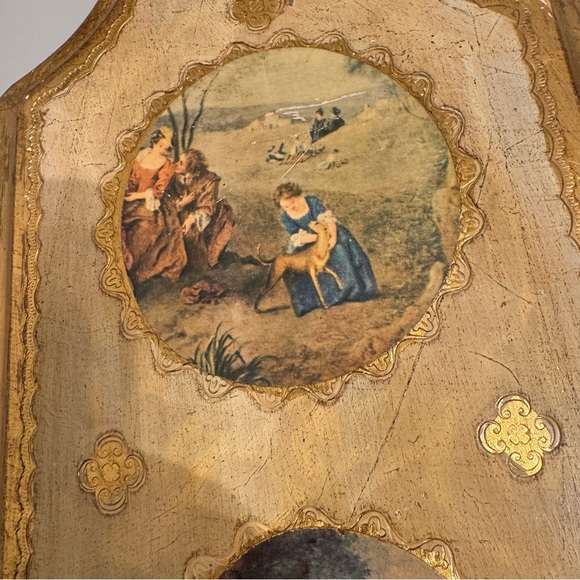 Turner wall art set, vintage gold rococo plastic wall  Set of 4 Vintage Wooden Colonial Wall Art Plaques Gold Made in Italy